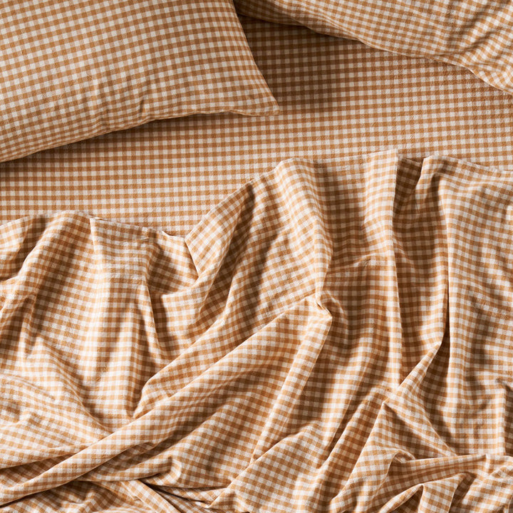 Springsteen Caramel Sheet Set | Single Bed