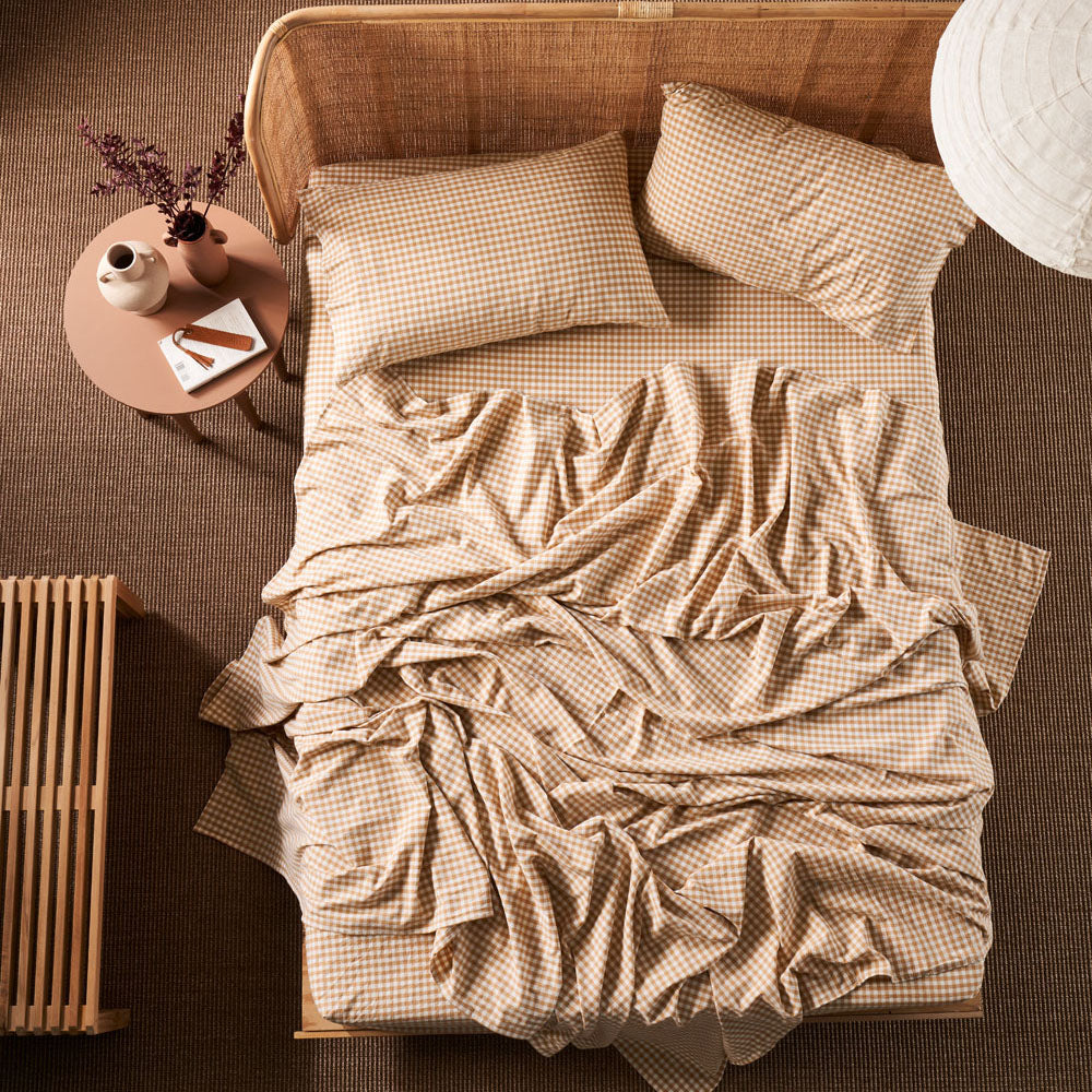 Springsteen Caramel Sheet Set | Double Bed