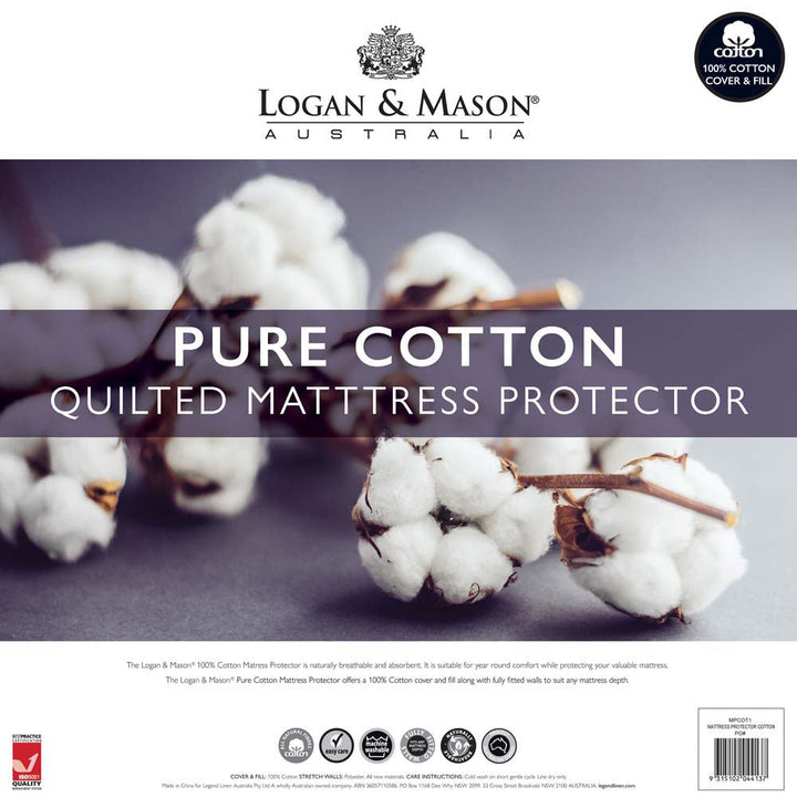 Quilted Cotton Mattress Protector | Single Bed