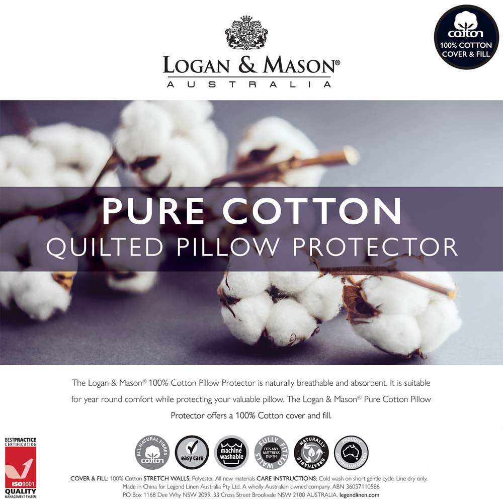 Quilted Cotton Standard Pillow Protector