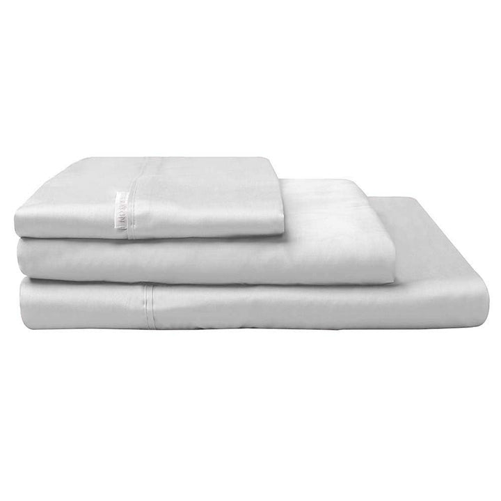 300TC Cotton Percale Sheet Set Silver | Single Bed