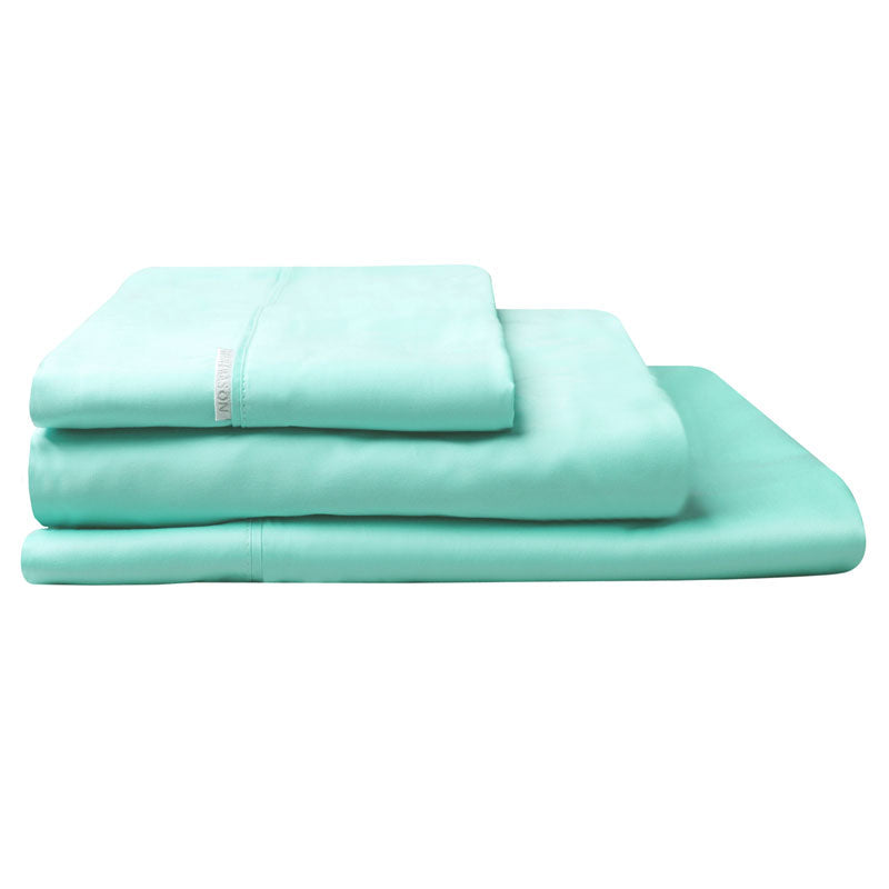 100% Egyptian Cotton Sateen Sheet Set 400TC Mist | King Bed