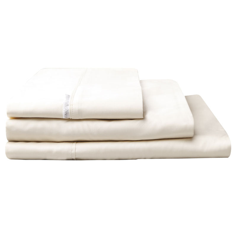 100% Egyptian Cotton Sateen Sheet Set 400TC Vanilla | King 50cm Bed