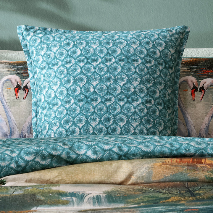 Logan and Mason Akari Teal European Pillowcase Lifestyle | My Linen