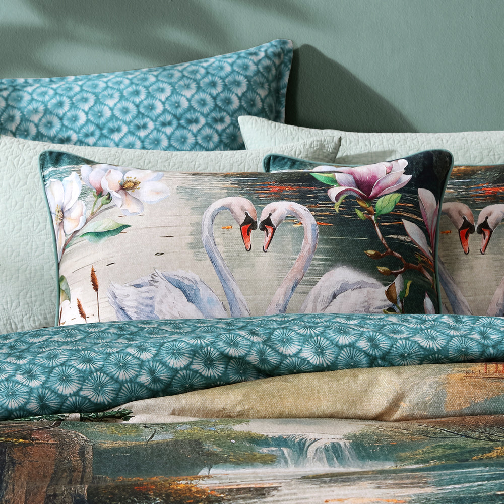 Logan and Mason Akari Teal Quilt Cover Set Pillow | My Linen