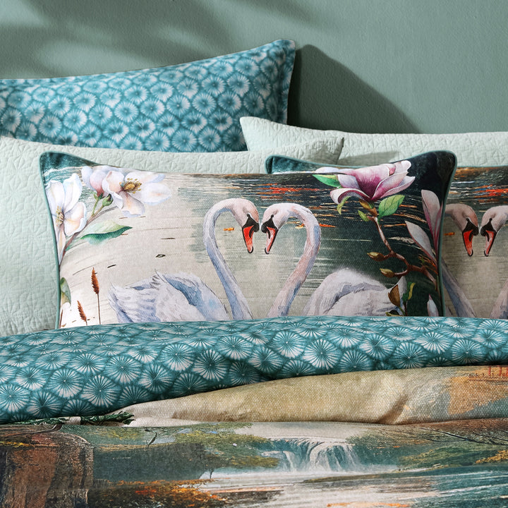 Logan and Mason Akari Teal Quilt Cover Set Pillow | My Linen