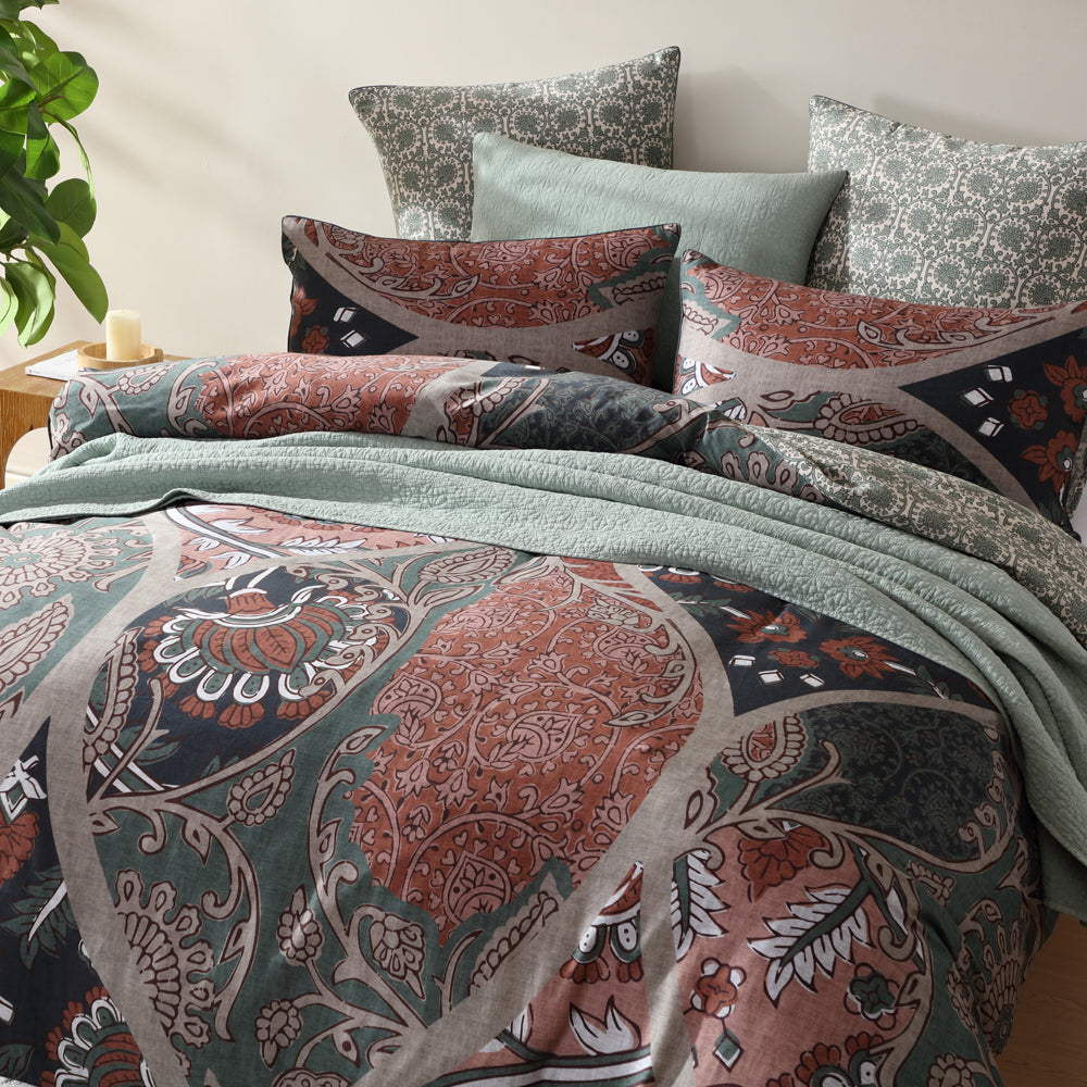 Logan and Mason Anikah Multi Quilt Cover Set Closeup | My Linen