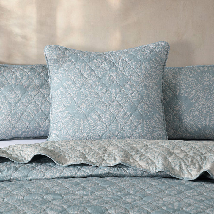 Logan and Mason Anniston Sage European Pillowsham Lifestyle | My Linen