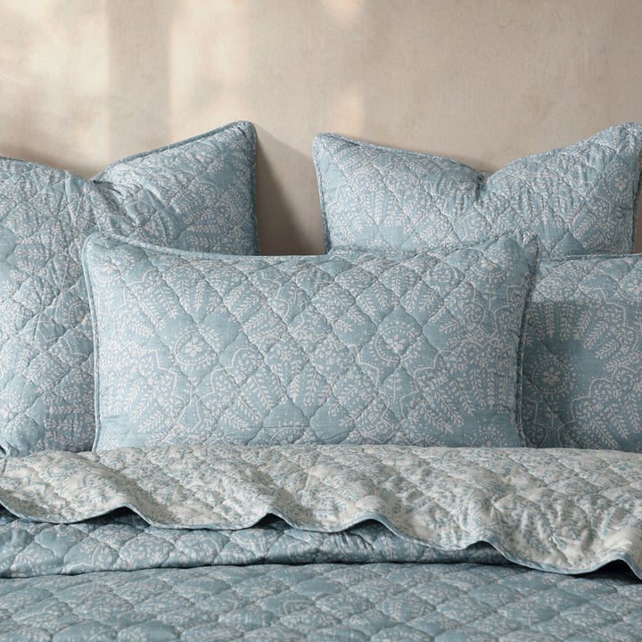 Logan and Mason Anniston Sage Coverlet Set Pillow | My Linen