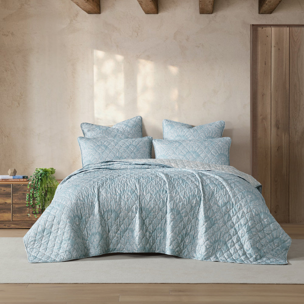 Logan and Mason Anniston Sage Coverlet Set | My Linen