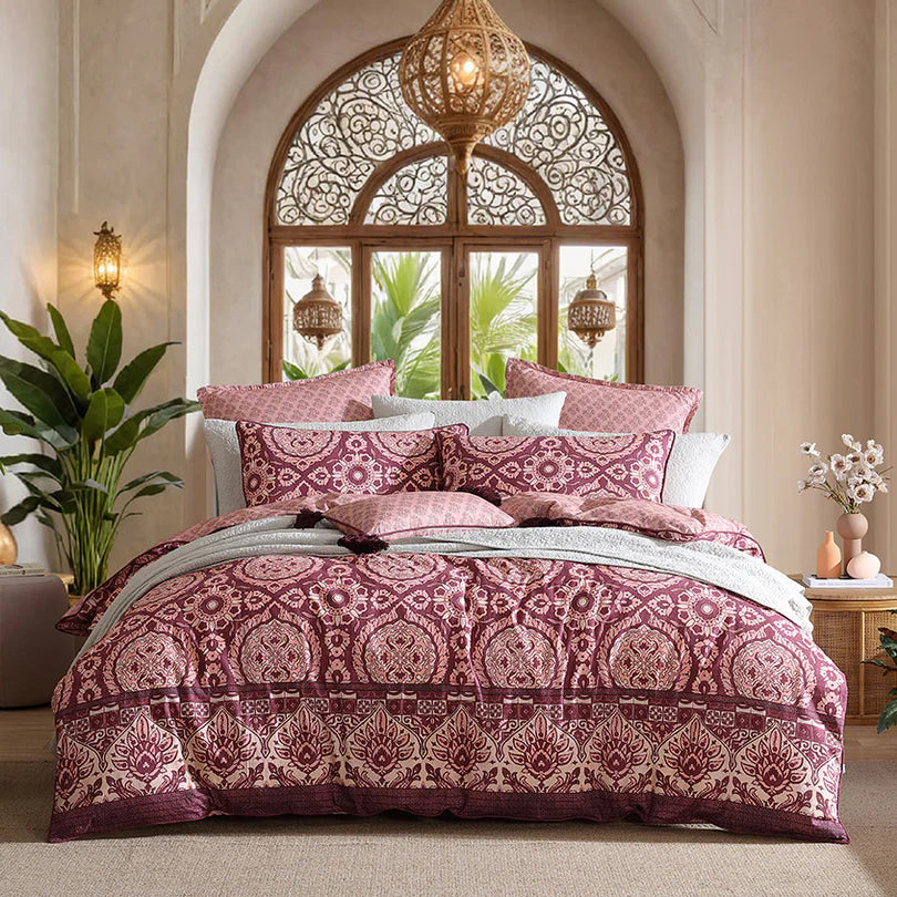 Logan and Mason Arwen Fig Quilt Cover Set | My Linen