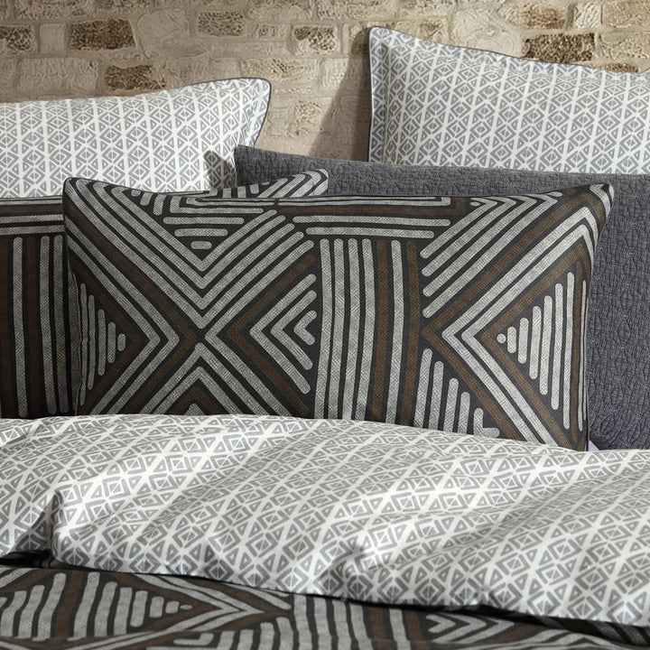 Logan and Mason Ashen Charcoal Quilt Cover Set Pillow | My Linen