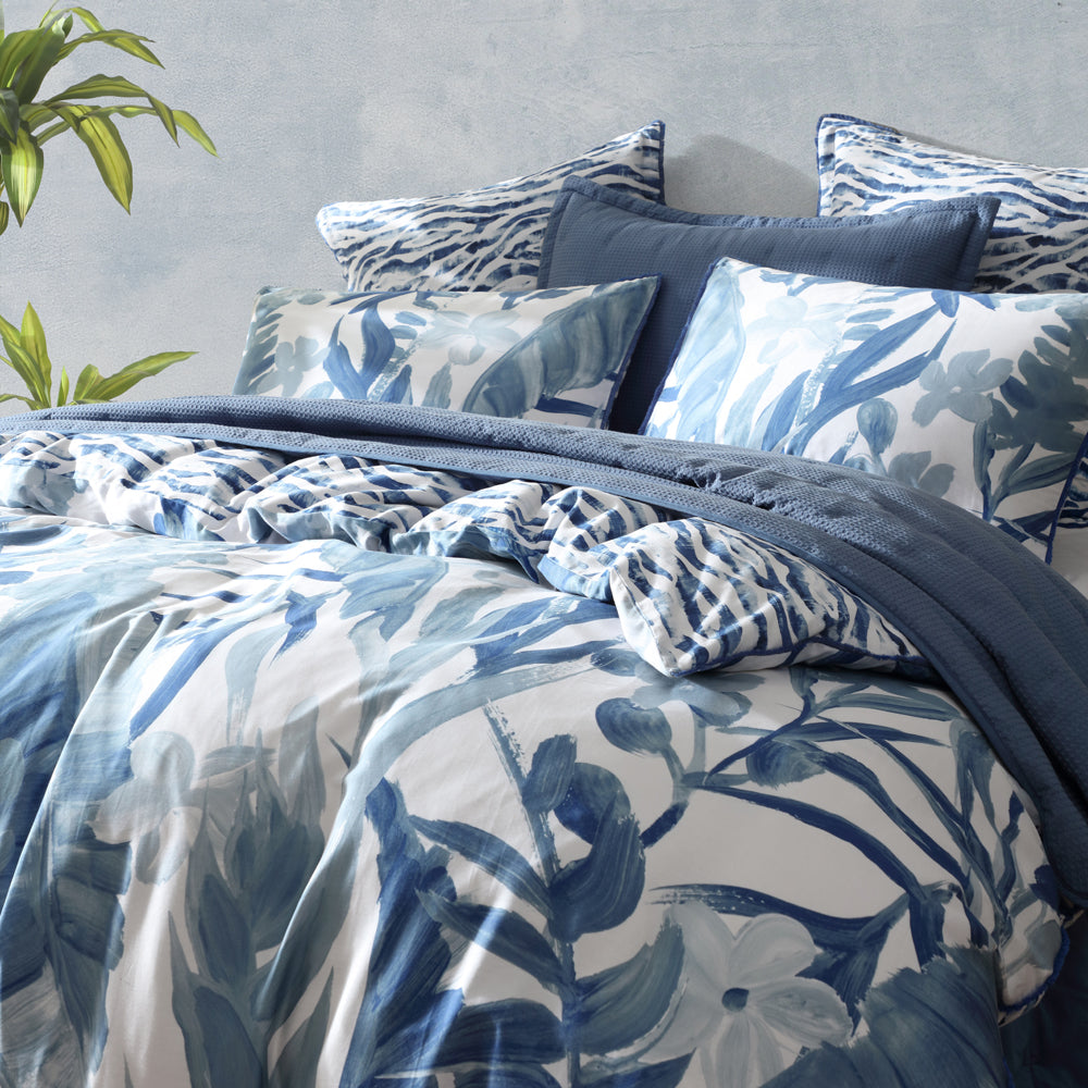 Atherton Blue Quilt Cover Set | Super King