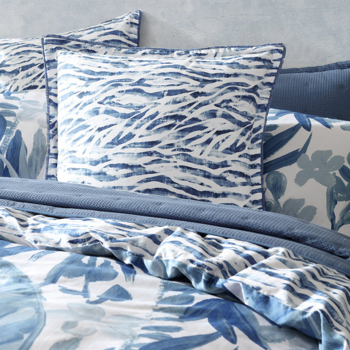 Atherton Blue Quilt Cover Set | Queen Bed