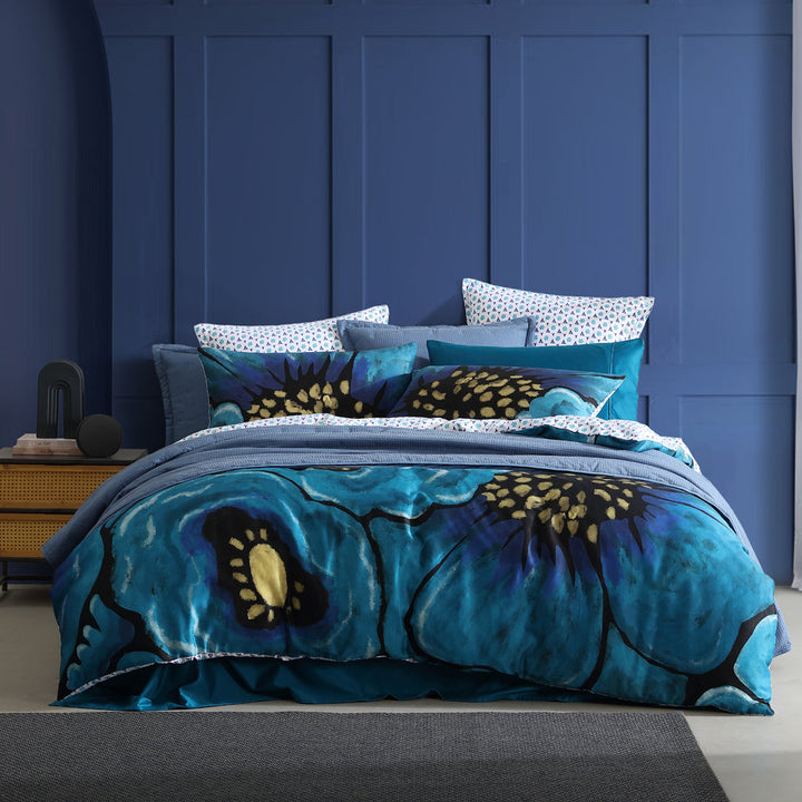 Avalon Blue Quilt Cover Set | Queen Bed