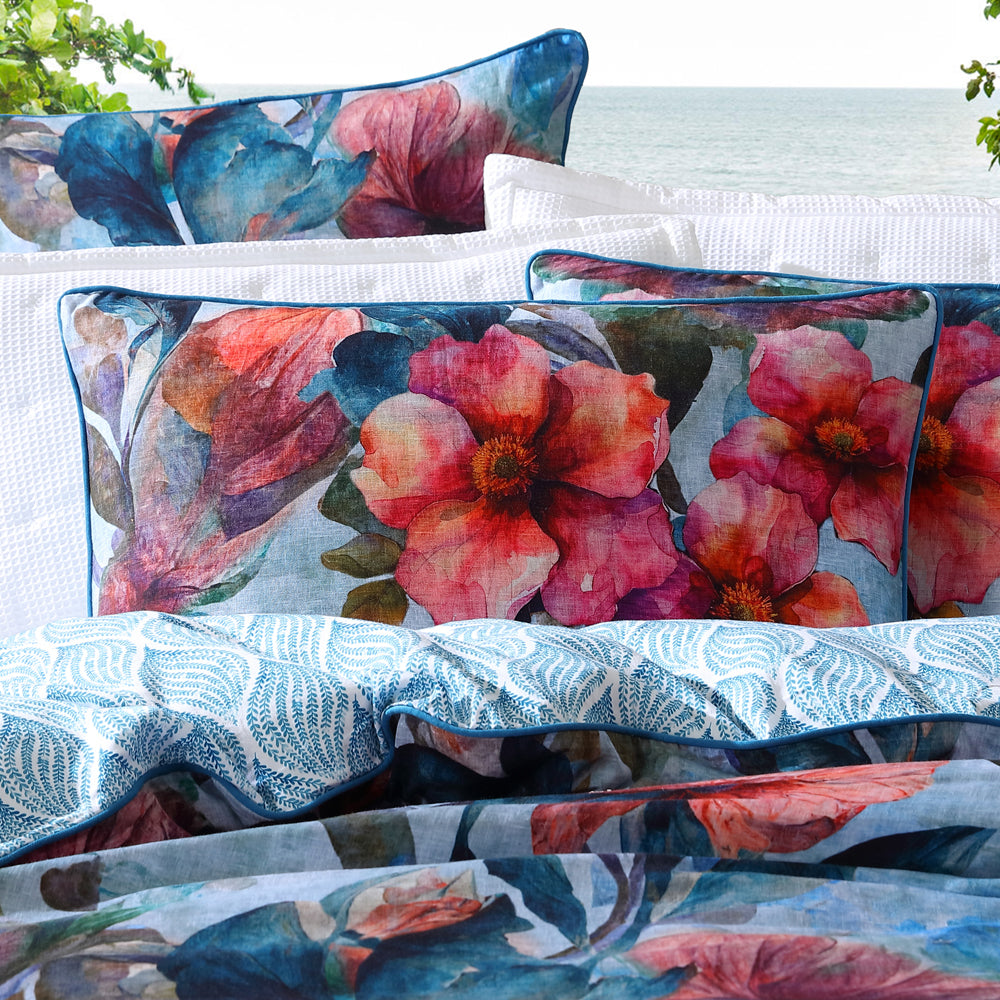 Logan and Mason Azure Bloom Quilt Cover Set Pillow | My Linen