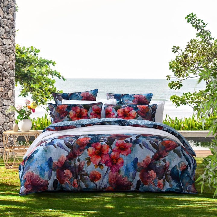 Logan and Mason Azure Bloom Quilt Cover Set | My Linen