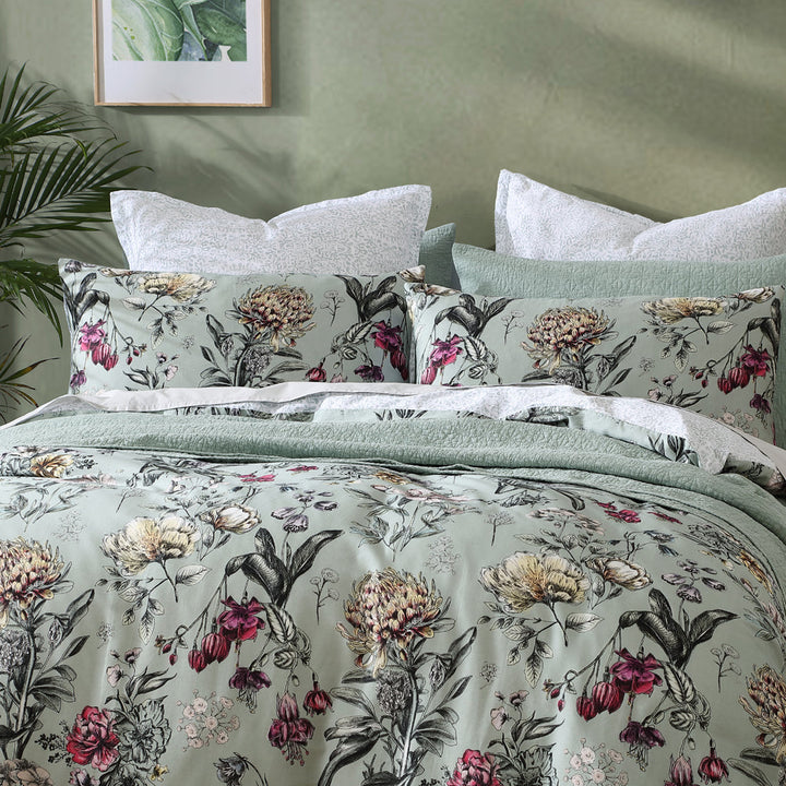 Botanical Coast Sage Quilt Cover Set | Queen Bed