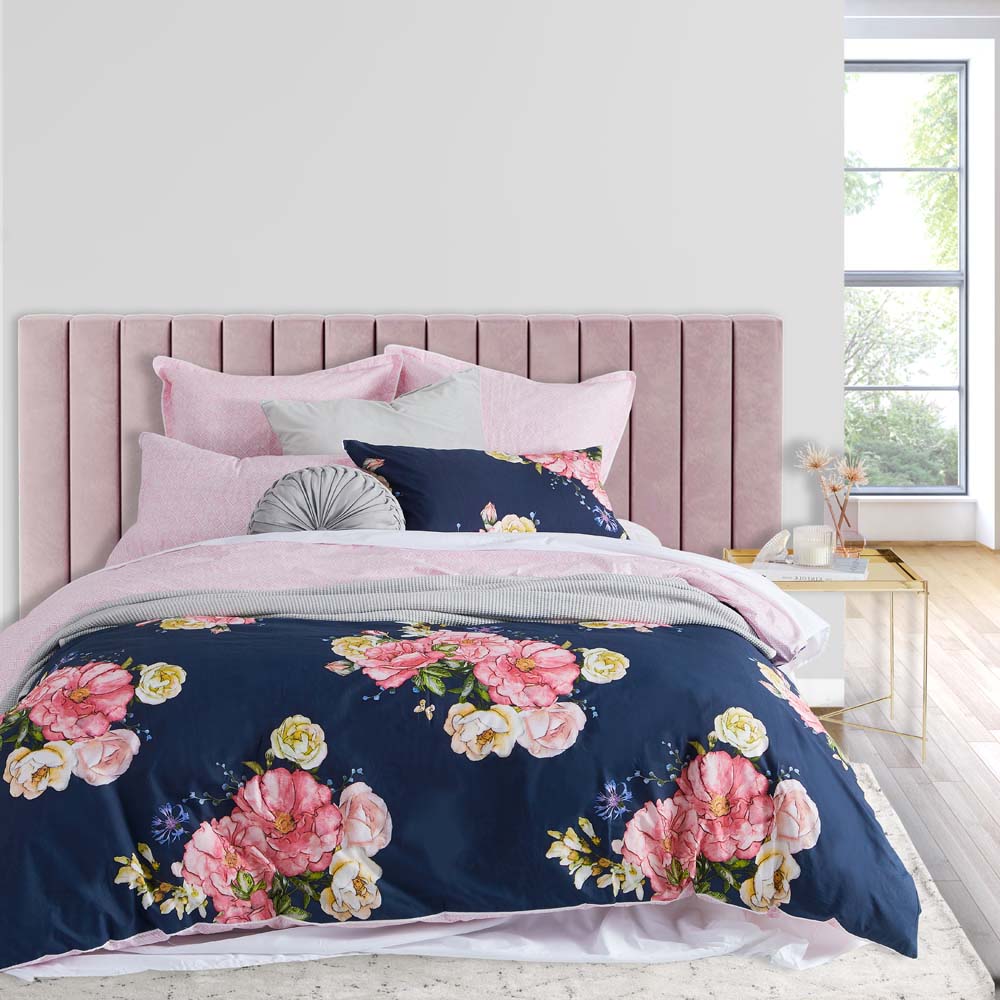 Bouquet Navy Quilt Cover Set | King Bed