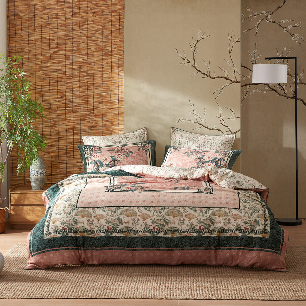 Logan and Mason Camelia Blush Quilt Cover Set | My Linen