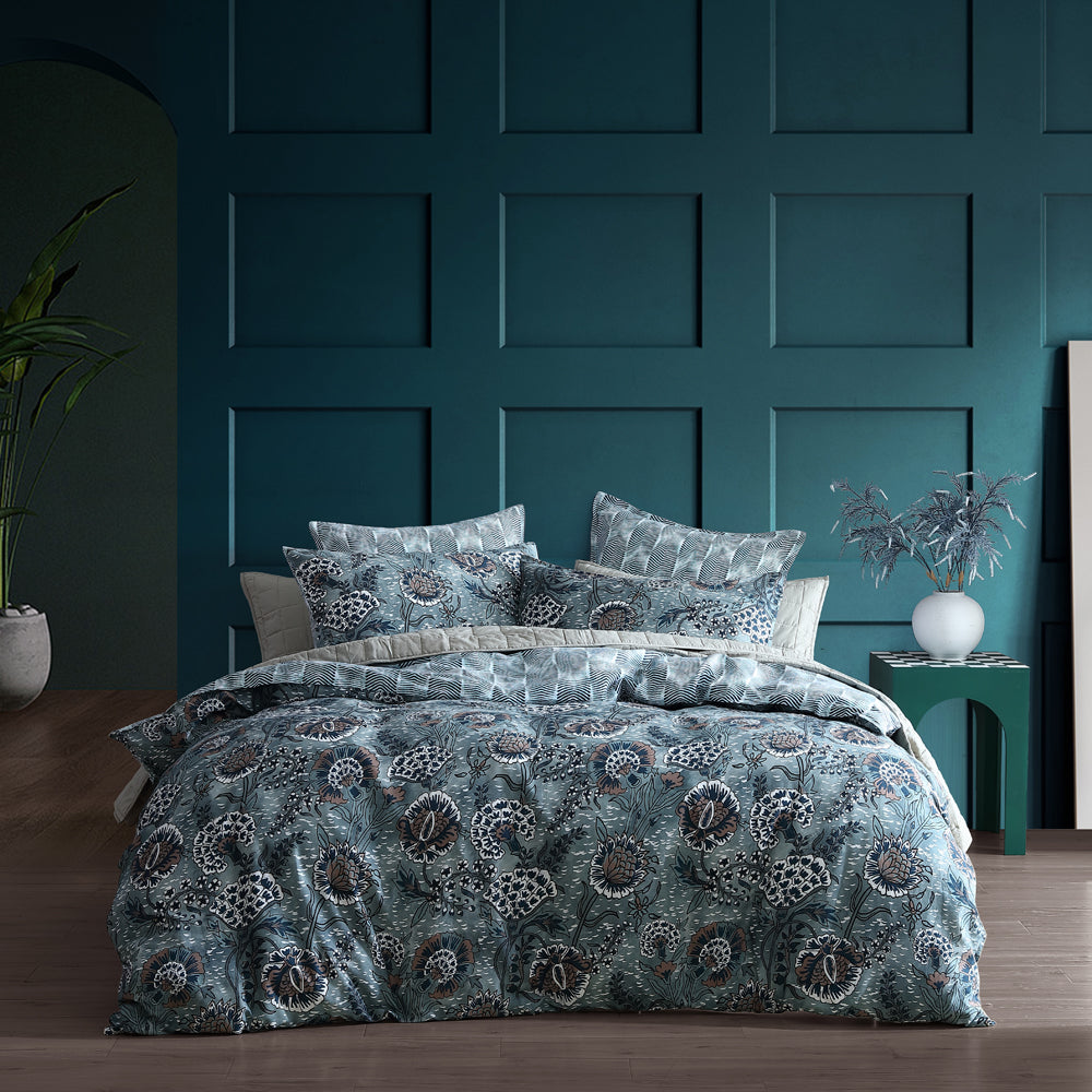 Cape Conran Teal Quilt Cover Set | King Bed