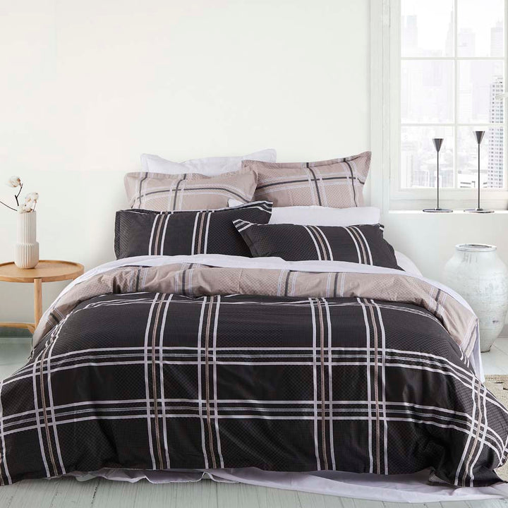 Charlie Slate Quilt Cover Set | Single Bed