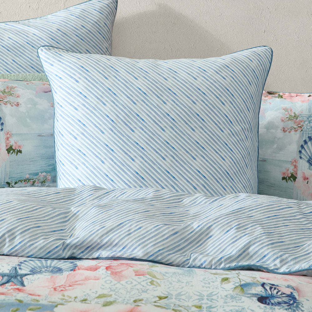 Logan and Mason Delia Blue European Pillowcase Lifestyle | My Linen