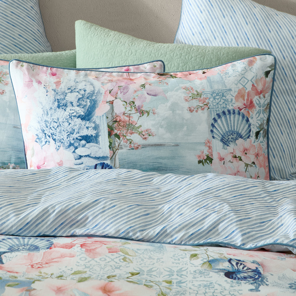 Logan and Mason Delia Blue Quilt Cover Set Pillow | My Linen