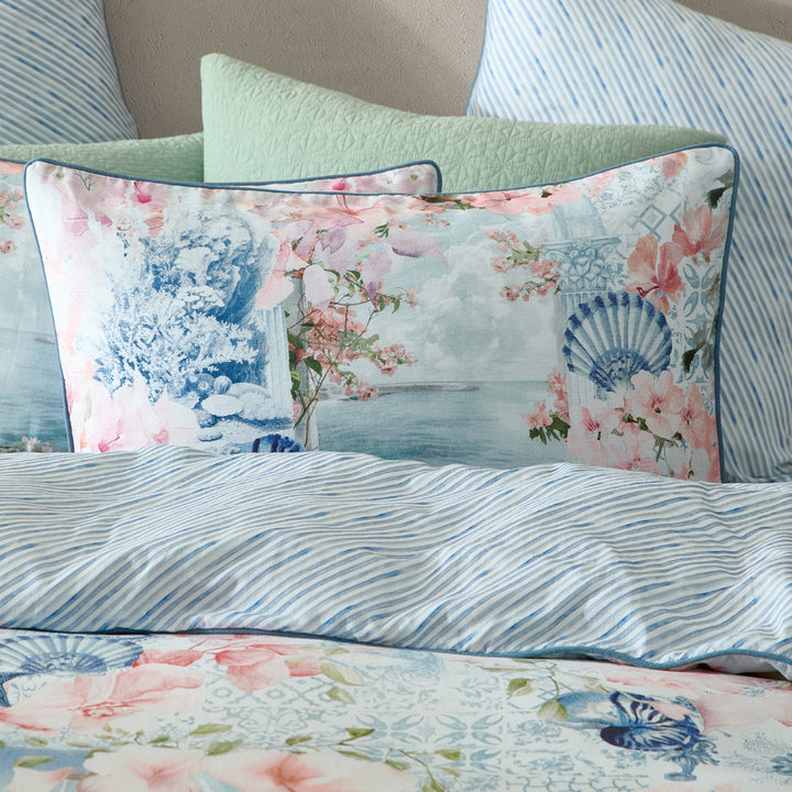 Logan and Mason Delia Blue Quilt Cover Set Pillow | My Linen