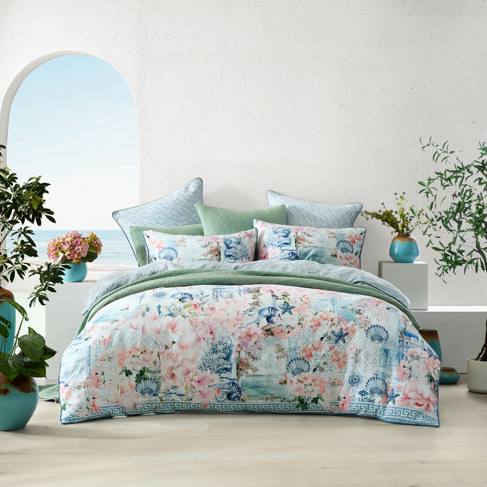 Logan and Mason Delia Blue Quilt Cover Set | My Linen