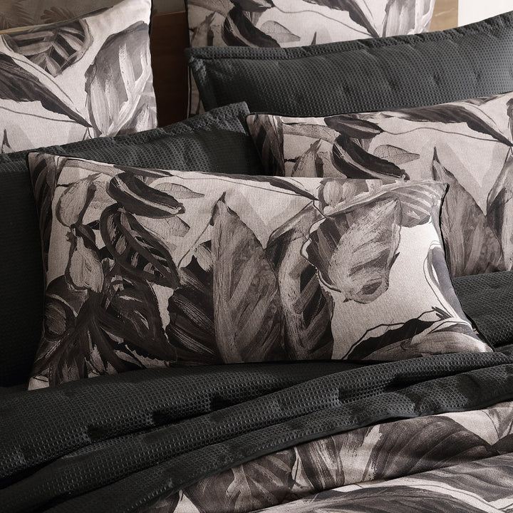 Elio Black Quilt Cover Set | Queen Bed