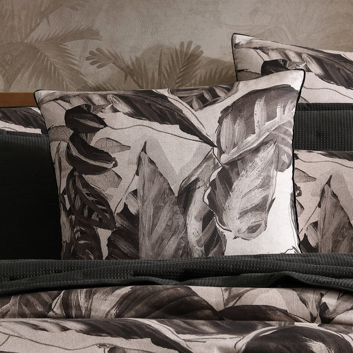 Elio Black Quilt Cover Set | Queen Bed