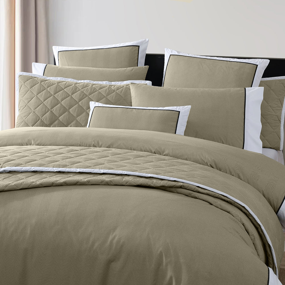 Essex Olive Quilt Cover Set | Single Bed