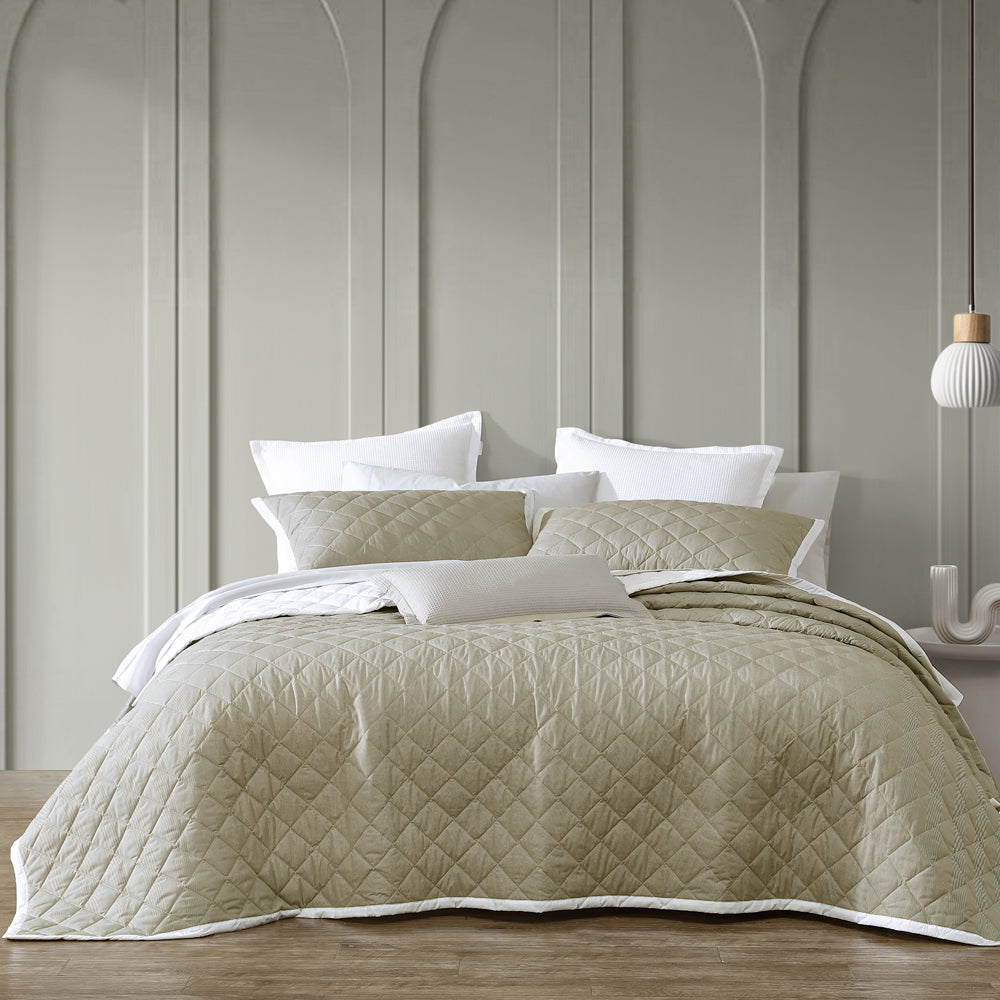 Essex Olive Bedspread | Queen Bed