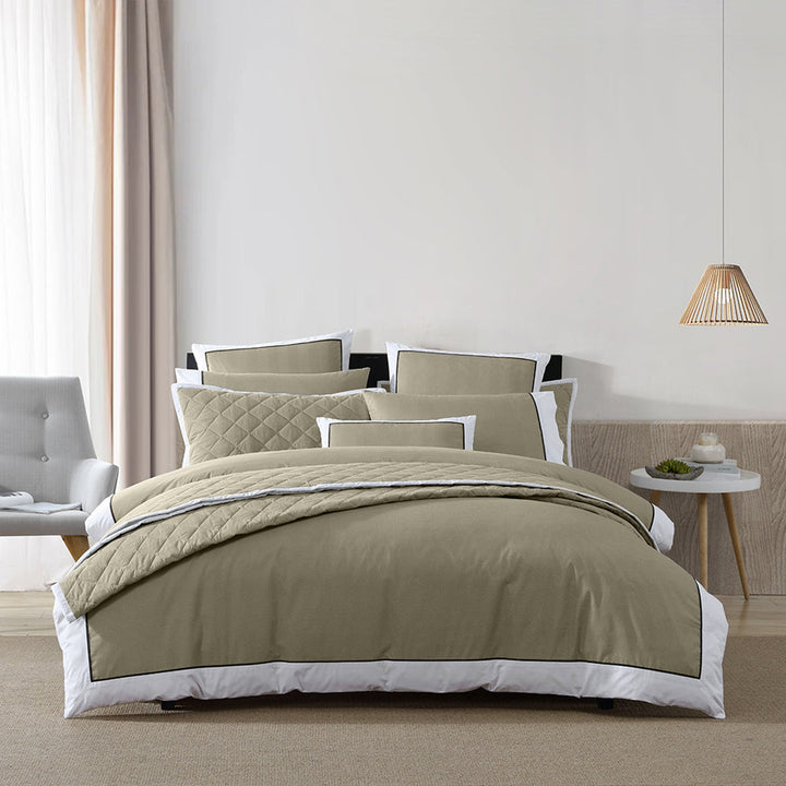 Essex Olive Quilt Cover Set | Single Bed