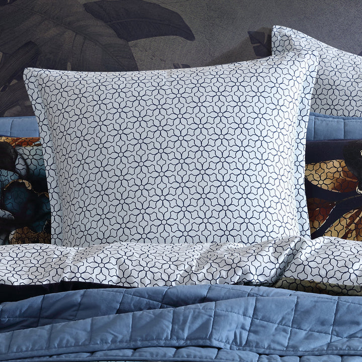 Golden Glow Navy European Pillowcase