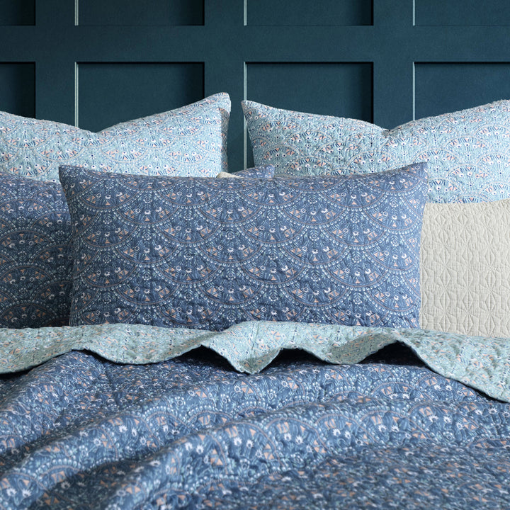 Logan and Mason Hazel Indigo Coverlet Set Detail | My Linen