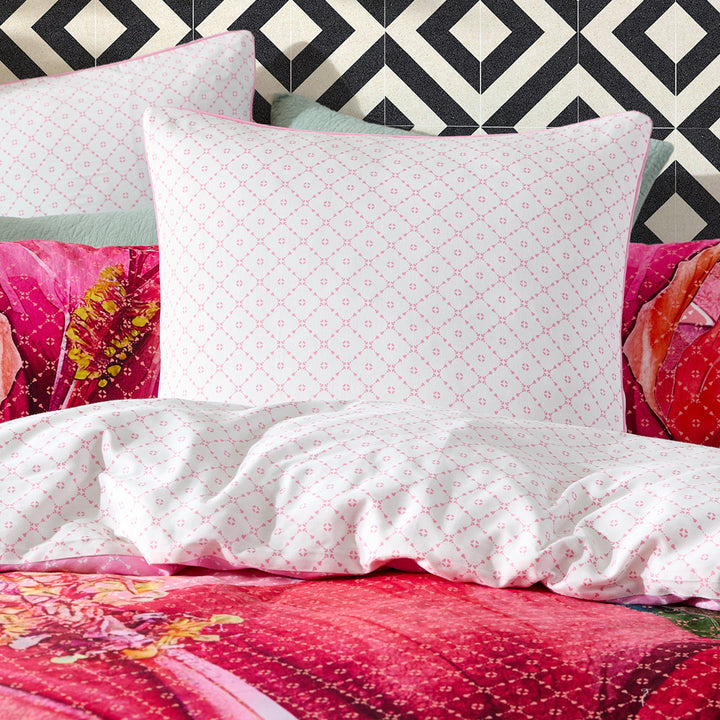 Logan and Mason Hibiscus Hue Pink European Pillowcase Lifestyle | My Linen