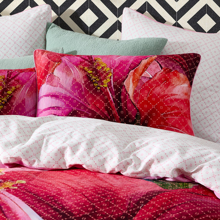 Logan and Mason Hibiscus Hue Pink Quilt Cover Set Pillow | My Linen
