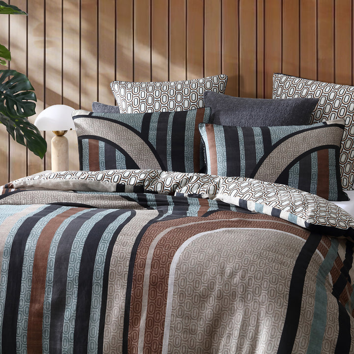 Logan and Mason Journey Linen Quilt Cover Set Closeup | My Linen