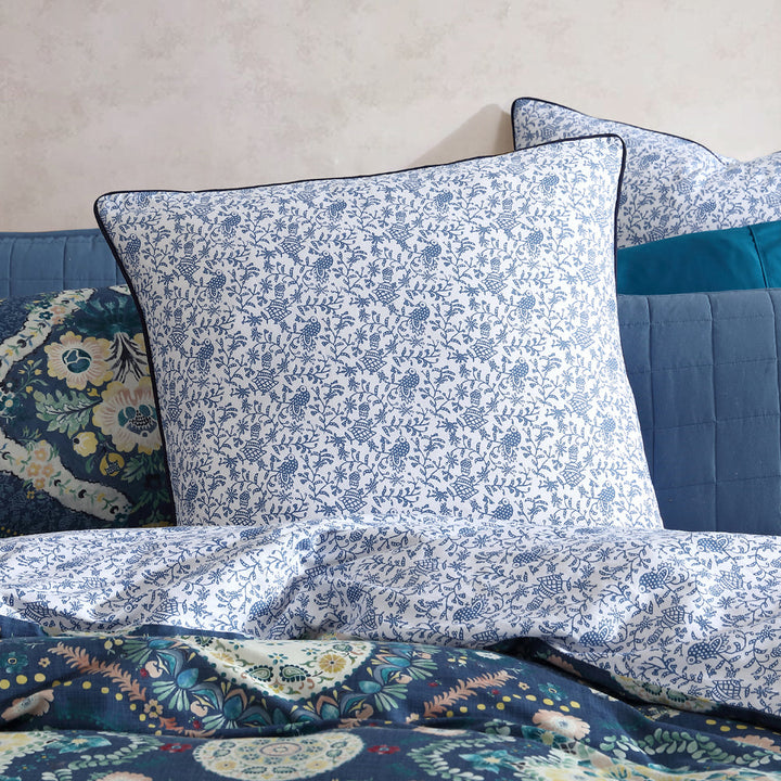 Kashmir Mid Blue Quilt Cover Set | King Bed