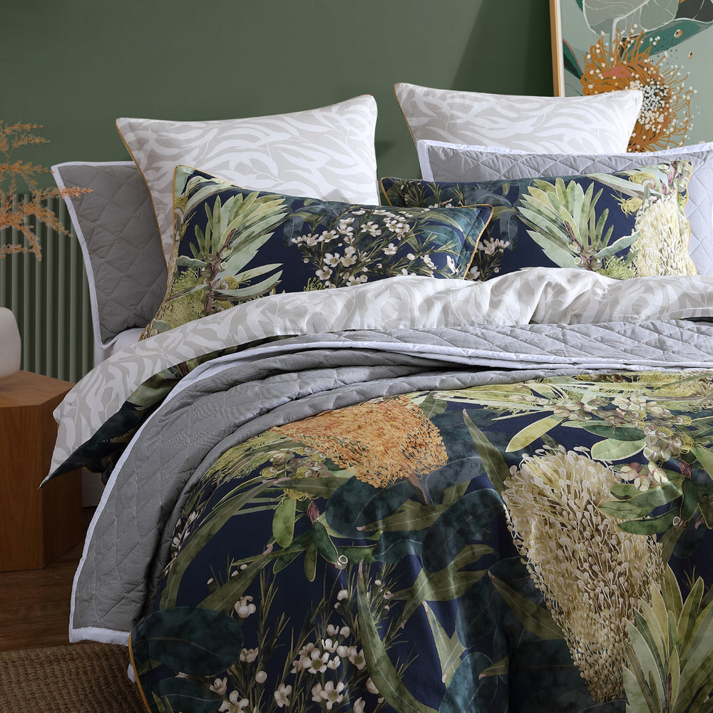 Kiera Green Quilt Cover Set | Queen Bed