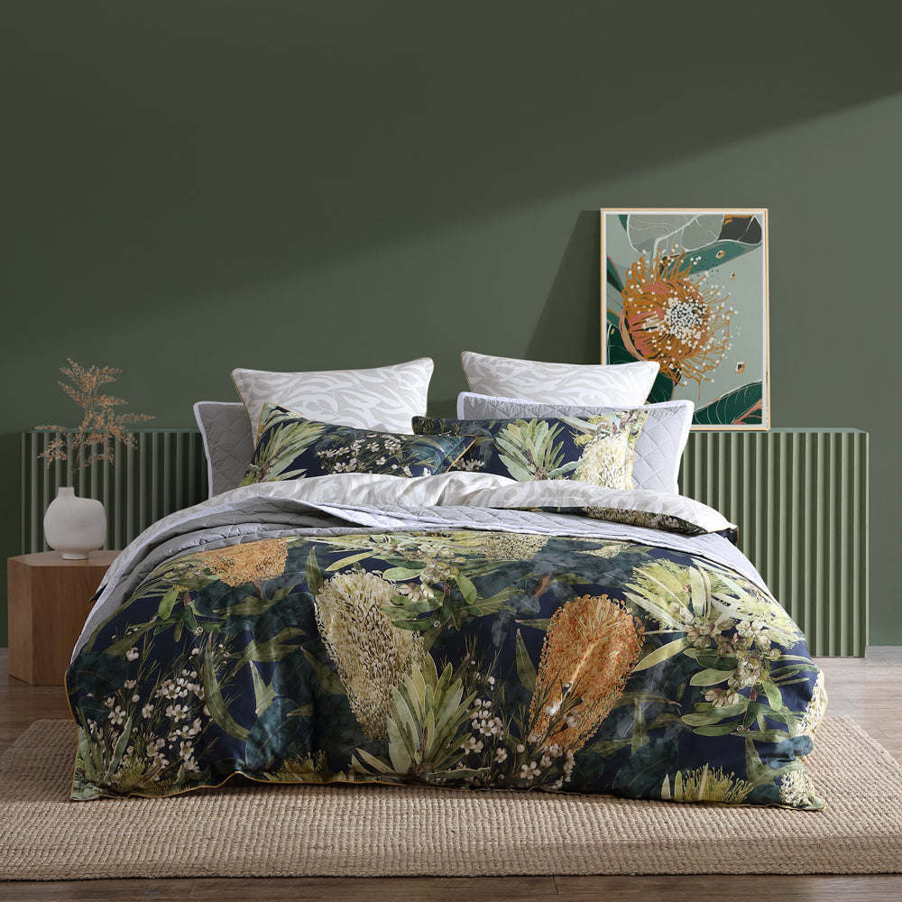 Kiera Green Quilt Cover Set | Queen Bed