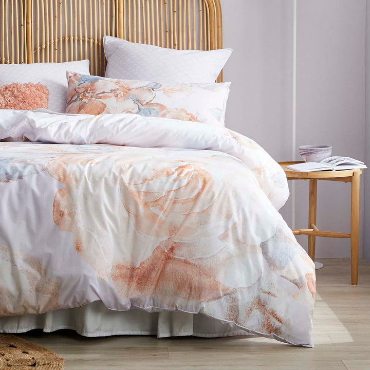 Maggie Peach Quilt Cover Set | Queen Bed