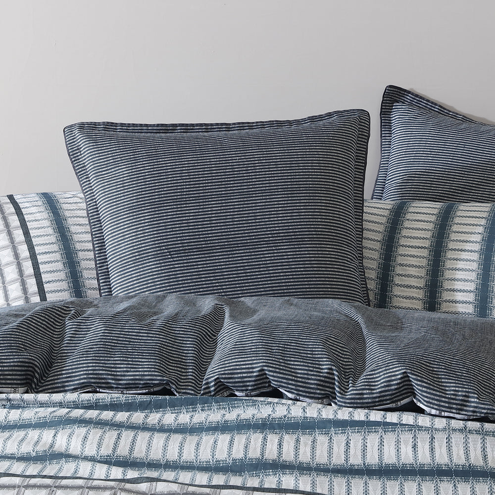 Mason Indigo Quilt Cover Set | Queen Bed