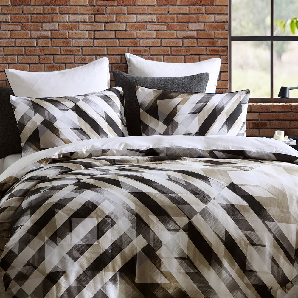 Logan and Mason Nash Linen Quilt Cover Set Closeup | My Linen