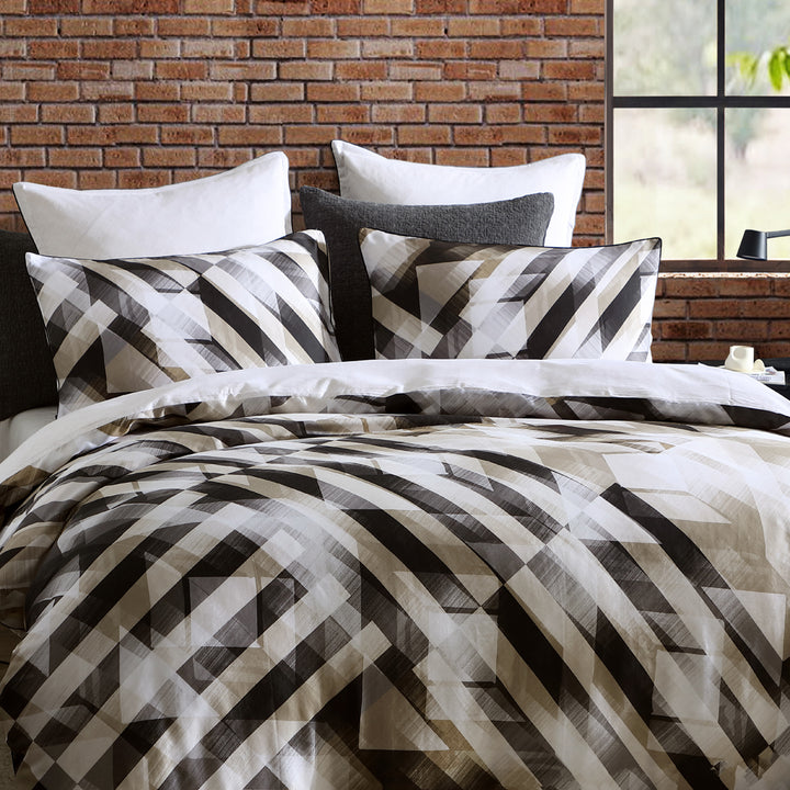 Logan and Mason Nash Linen Quilt Cover Set Closeup | My Linen