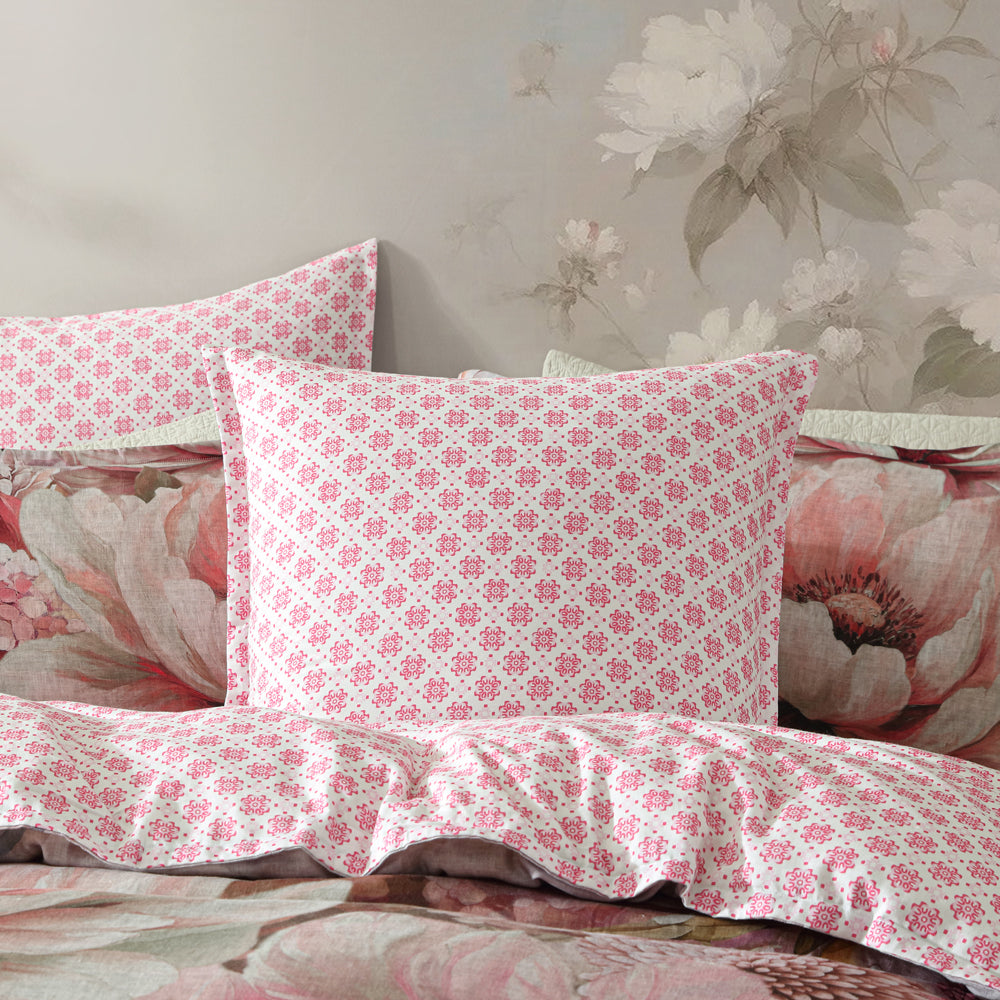 Logan and Mason Oleander Pink European Pillowcase Lifestyle | My Linen