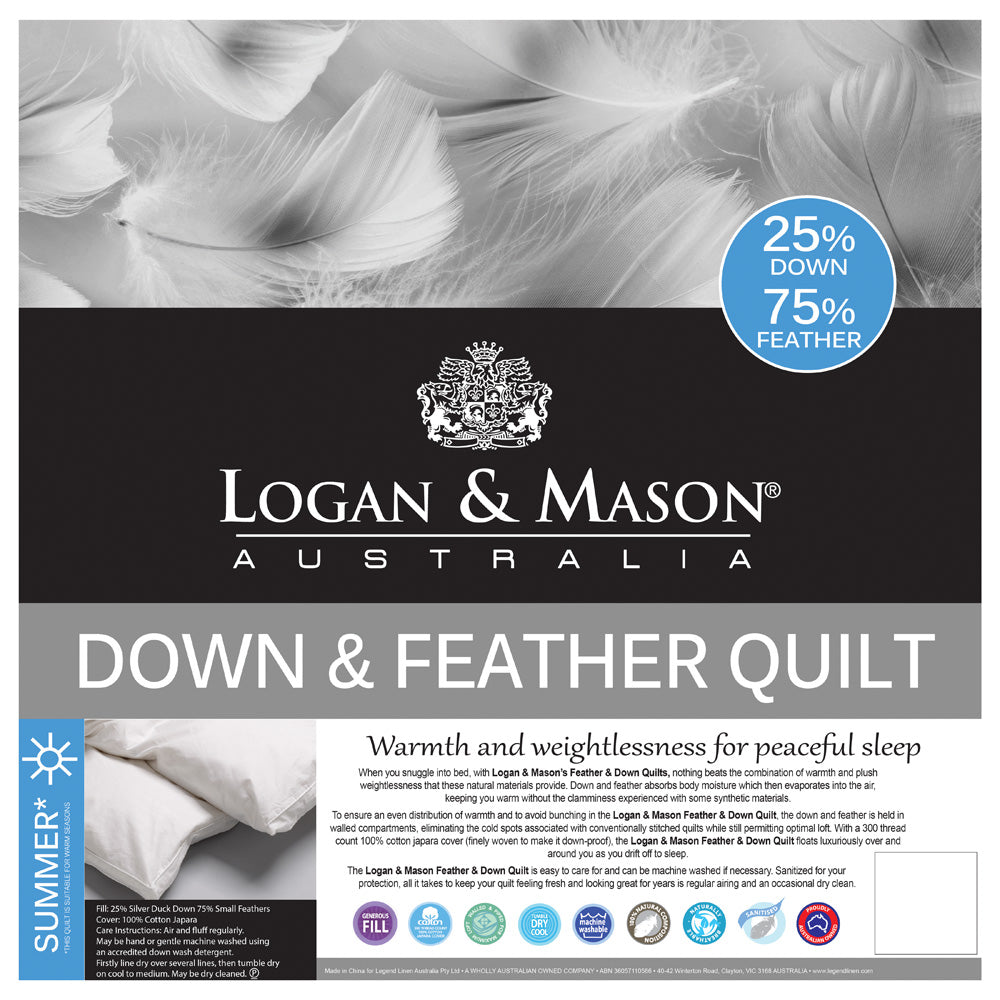 25/75 Duck Down and Feather Quilt / Doona | Queen Bed