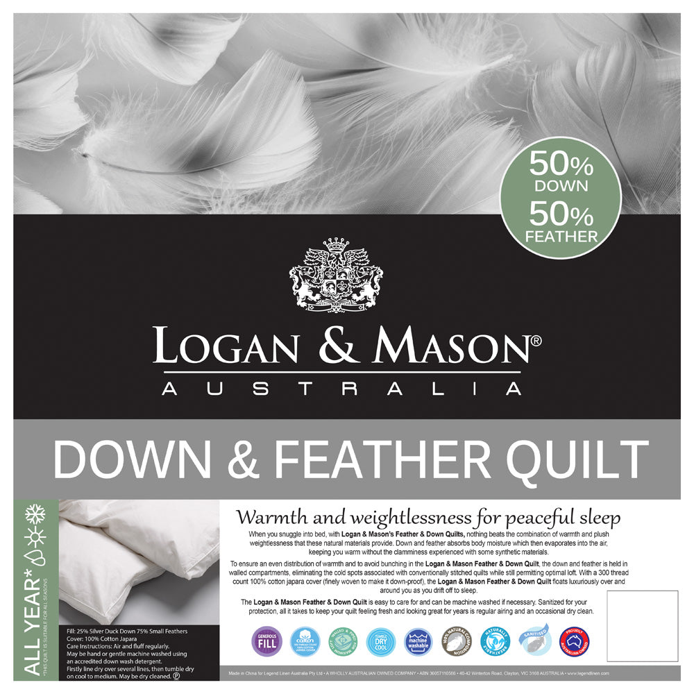 50/50 Duck Down and Feather Quilt / Doona | Queen Bed